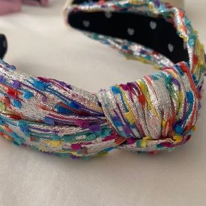 Lele Sadoughi silver metallic confetti knitted headband